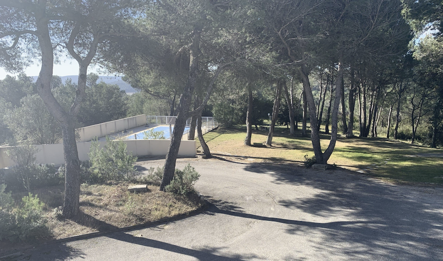 Jardin avec des arbres de la résidence